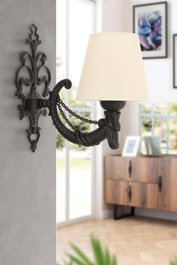 Opviq Gloria Lámpara de Pared Crema y Negro